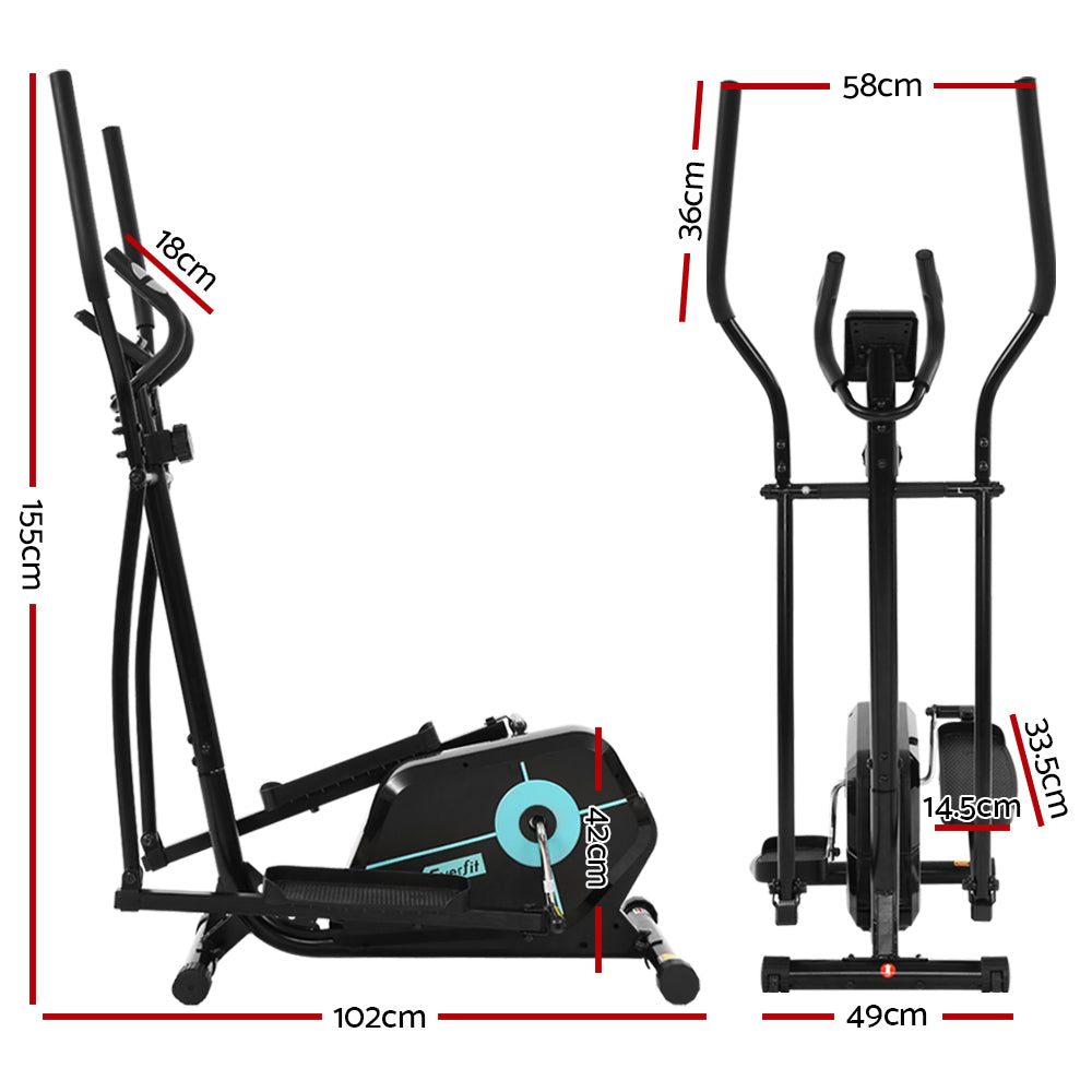 Everfit Exercise Bike Elliptical Cross Trainer Home Gym Fitness Machine Magnetic - The Fight Club