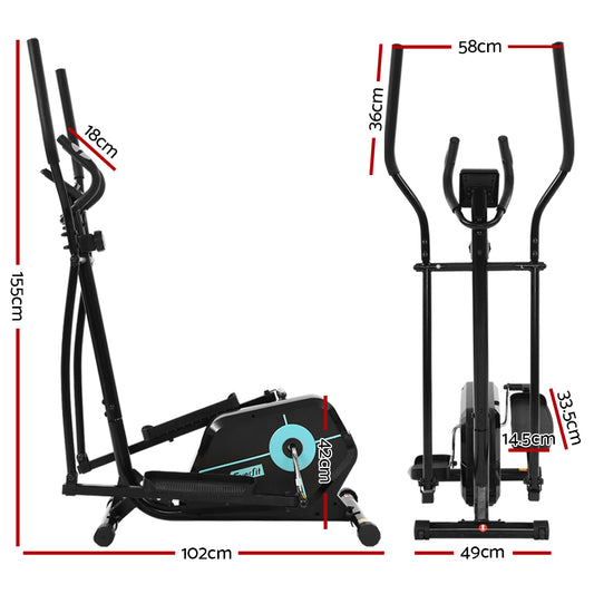 Everfit Exercise Bike Elliptical Cross Trainer Home Gym Fitness Machine Magnetic - The Fight Club