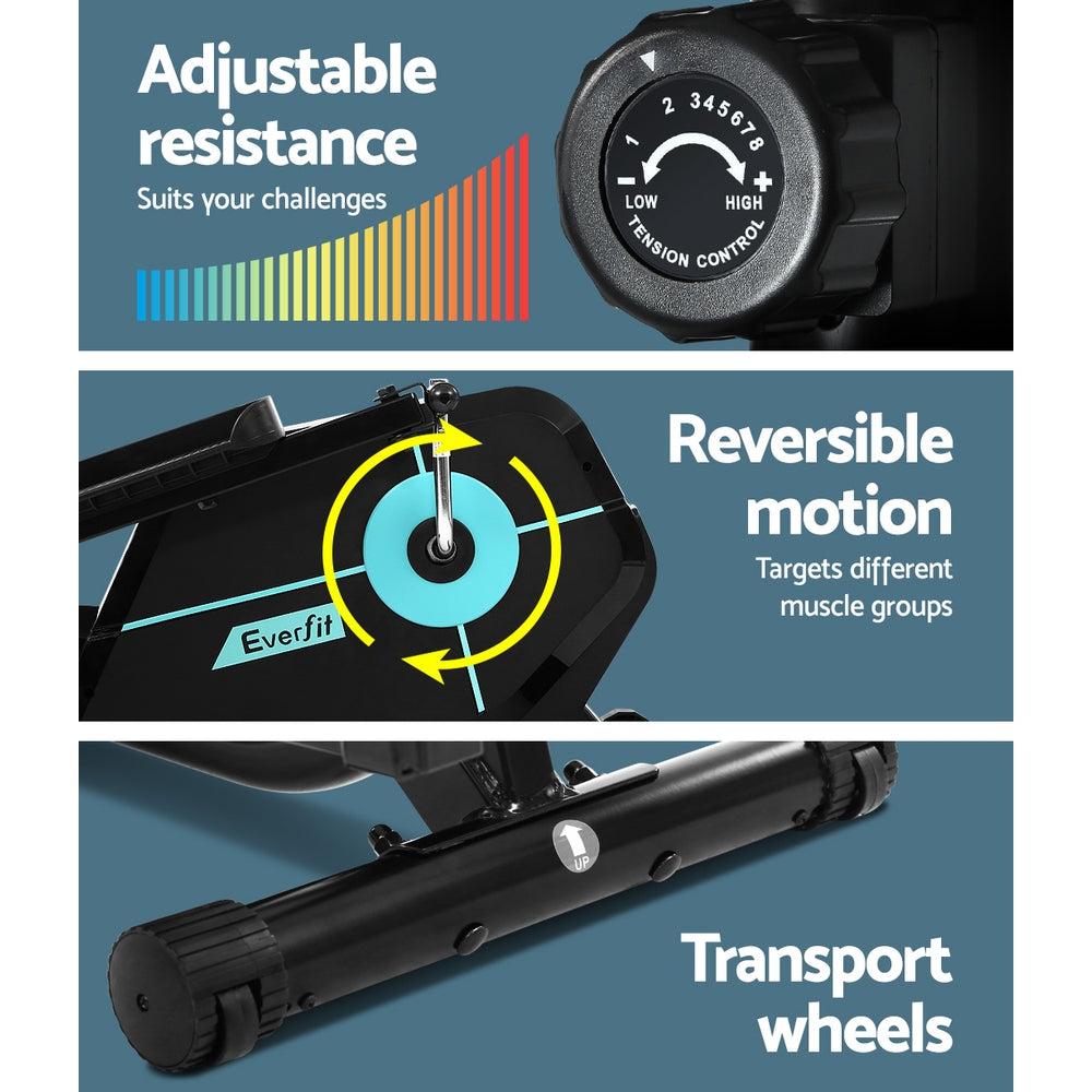 Everfit Exercise Bike Elliptical Cross Trainer Home Gym Fitness Machine Magnetic - The Fight Club