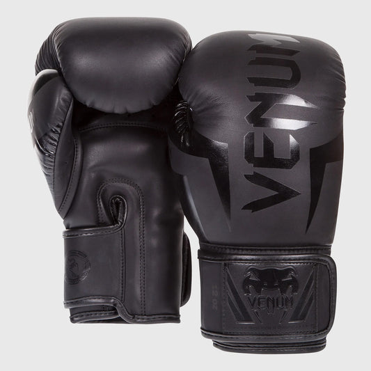 Venum Elite Boxing Gloves Black - The Fight Club