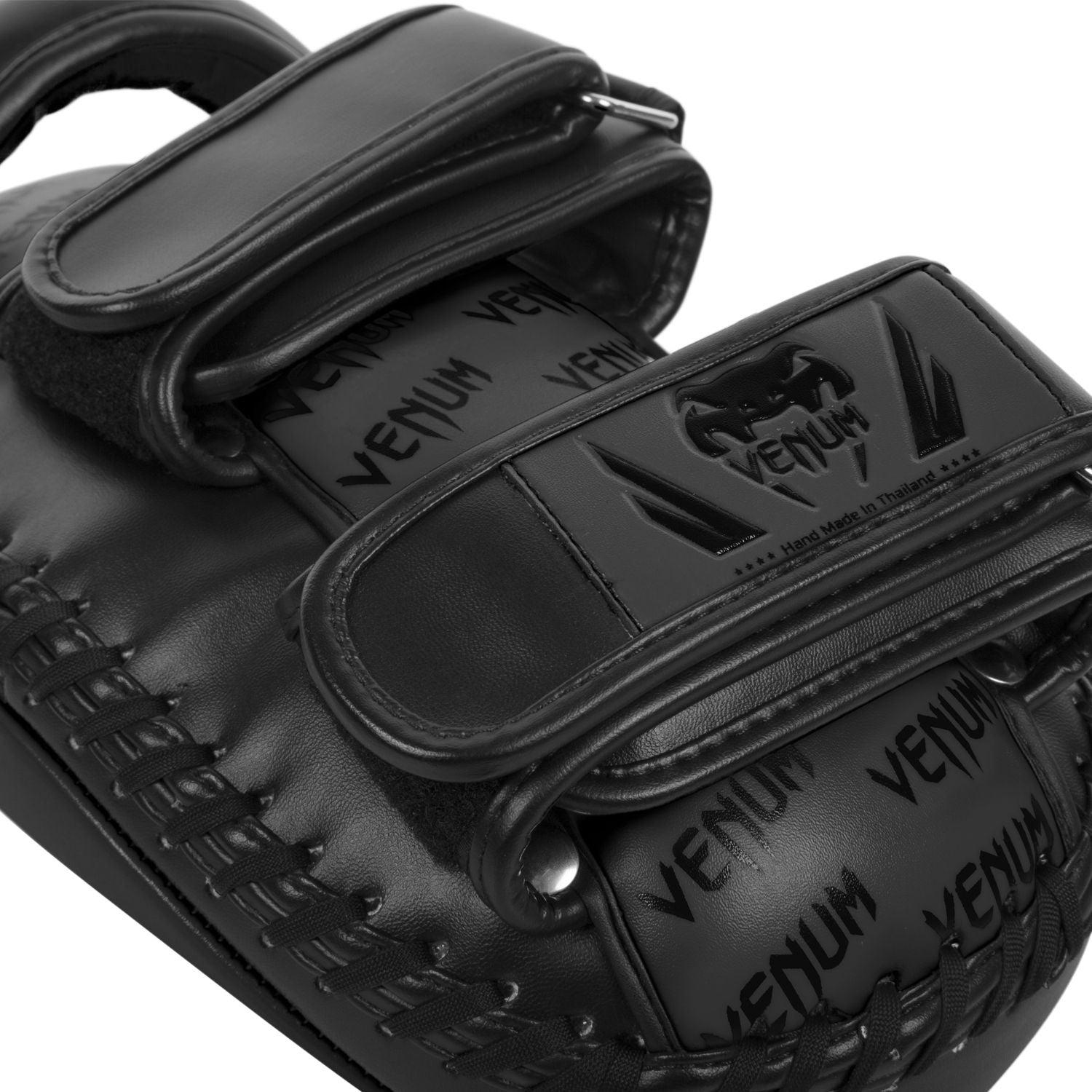 Venum Light Kick Pads Matte Black (Pair) - The Fight Club