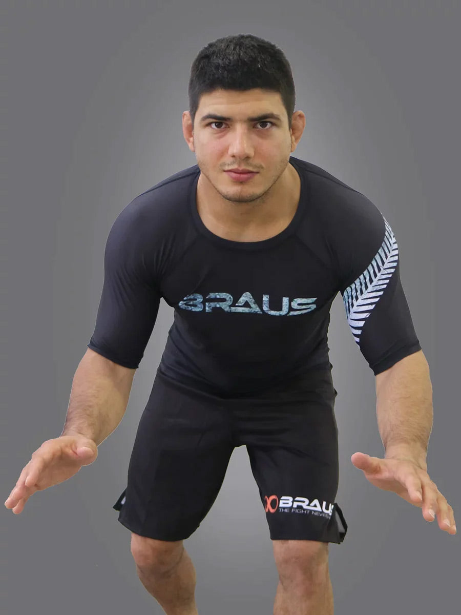 Braus Flags No Gi Rash Guard New Zealand - The Fight Club