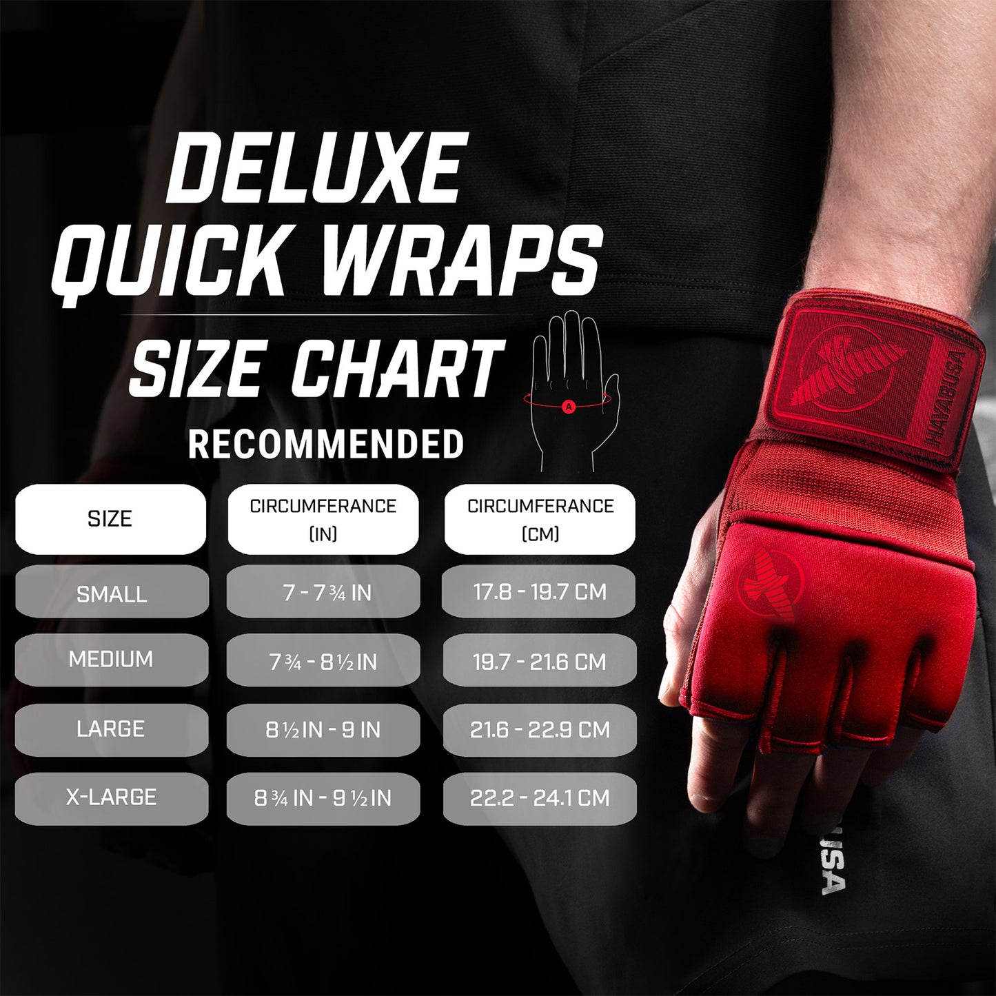 Hayabusa Deluxe Gel Quick Wraps Black - The Fight Club