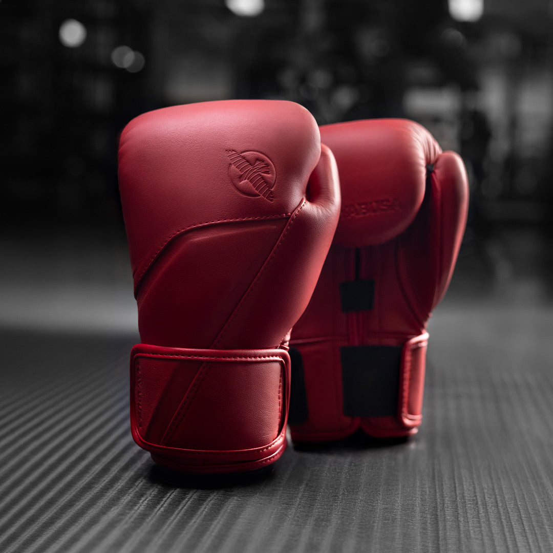 Hayabusa E1 Leather Boxing Gloves Red - The Fight Club