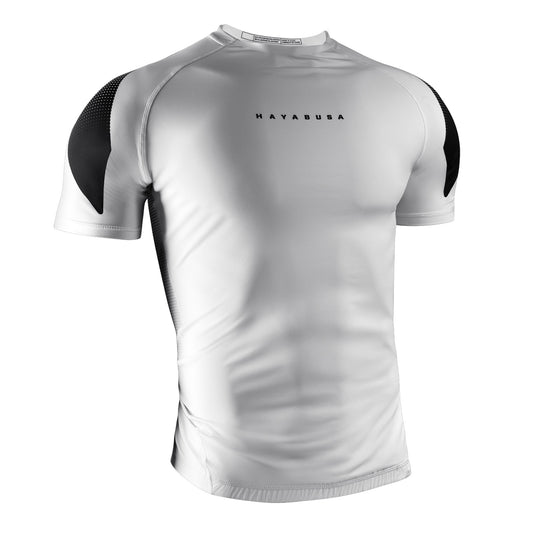 Hayabusa Pro Ranked Short Sleeve Rash Guard White - The Fight Club