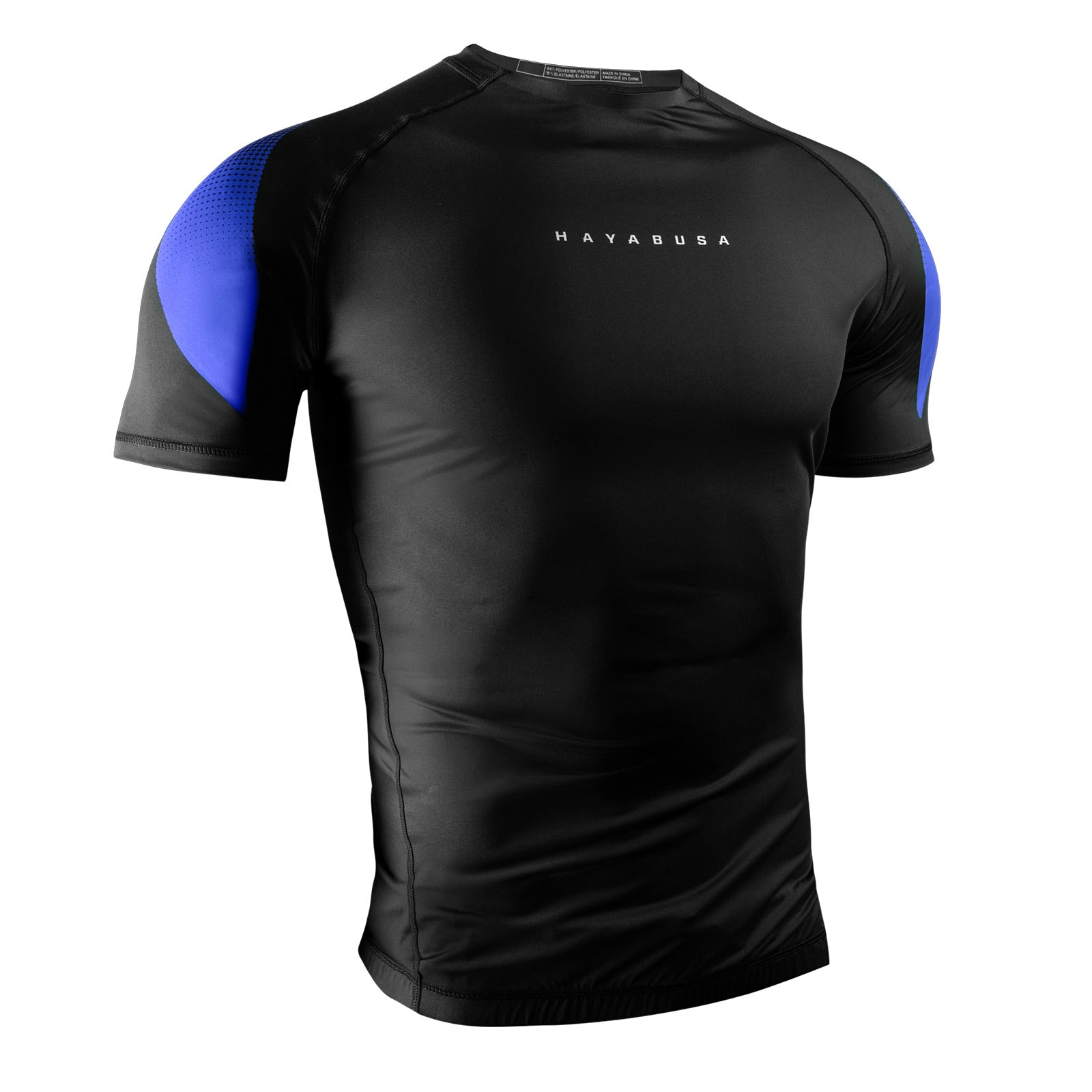 Hayabusa Pro Ranked Short Sleeve Rash Guard Blue - The Fight Club