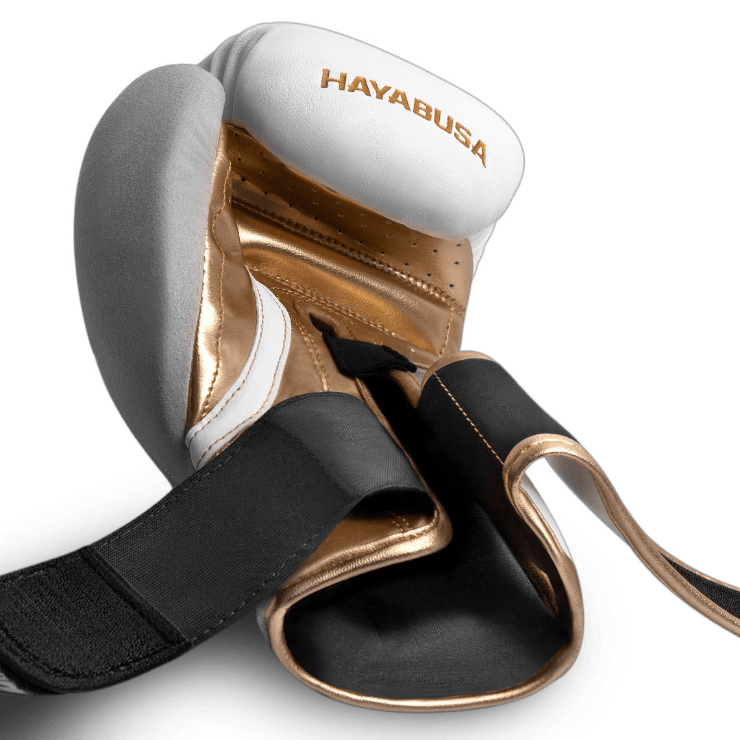 Hayabusa T3 Boxing Gloves White/Gold - The Fight Club