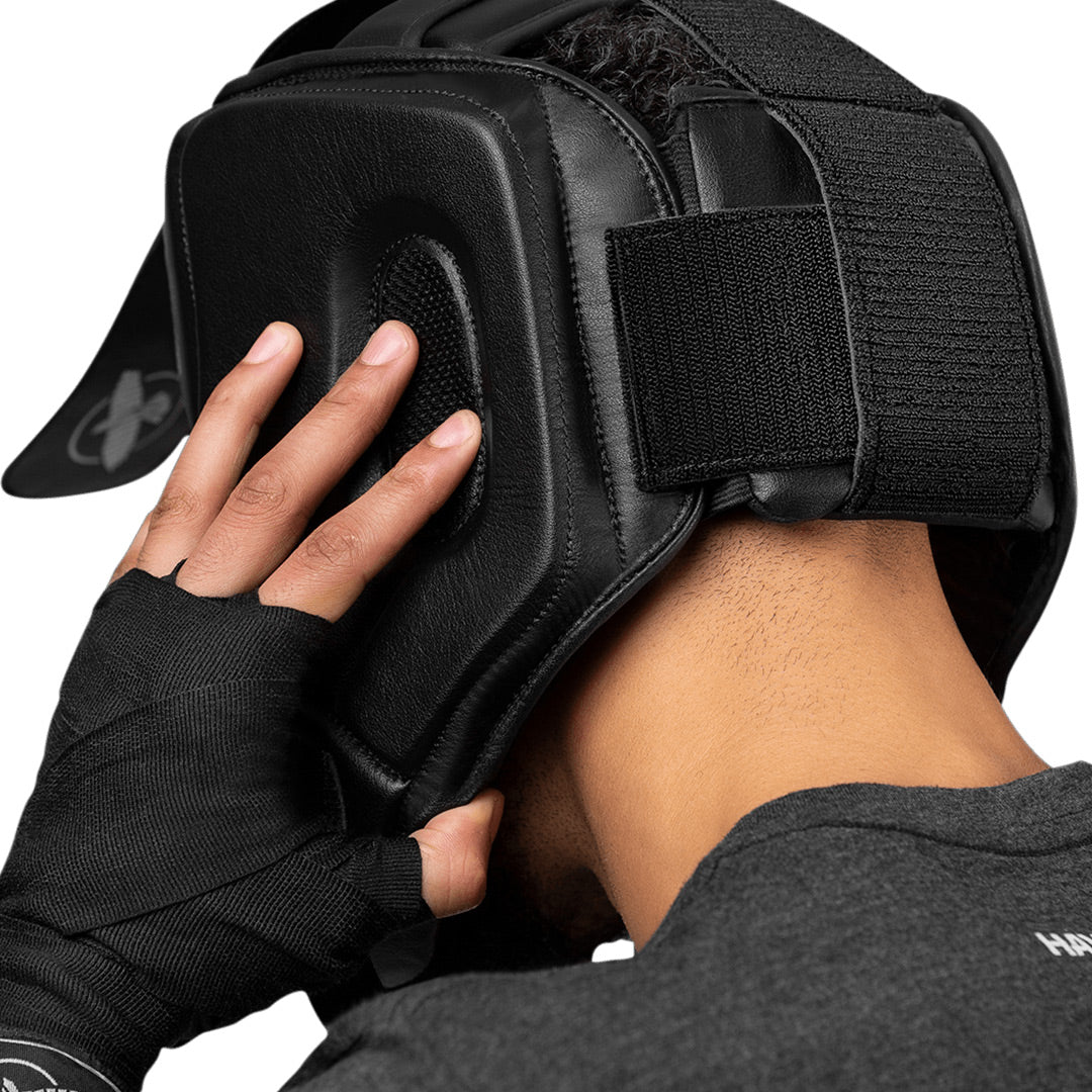 Hayabusa T3 Chinless Boxing Headgear Black/Black - The Fight Club