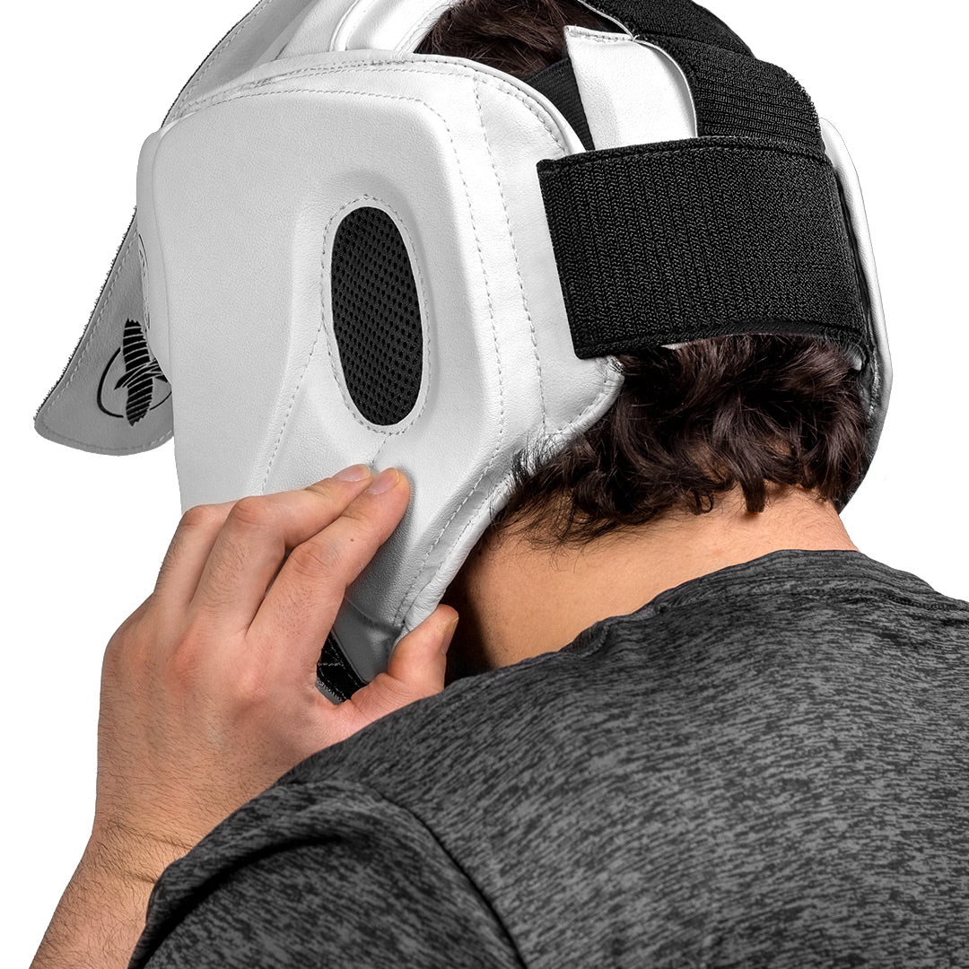 Hayabusa T3 Chinless Boxing Headgear White/Black - The Fight Club