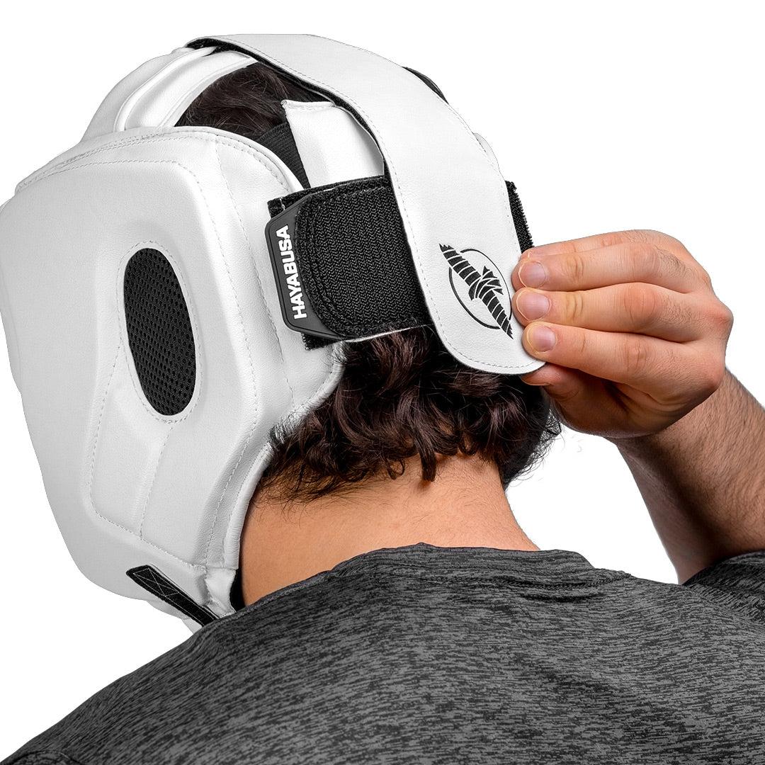 Hayabusa T3 Chinless Boxing Headgear White/Black - The Fight Club