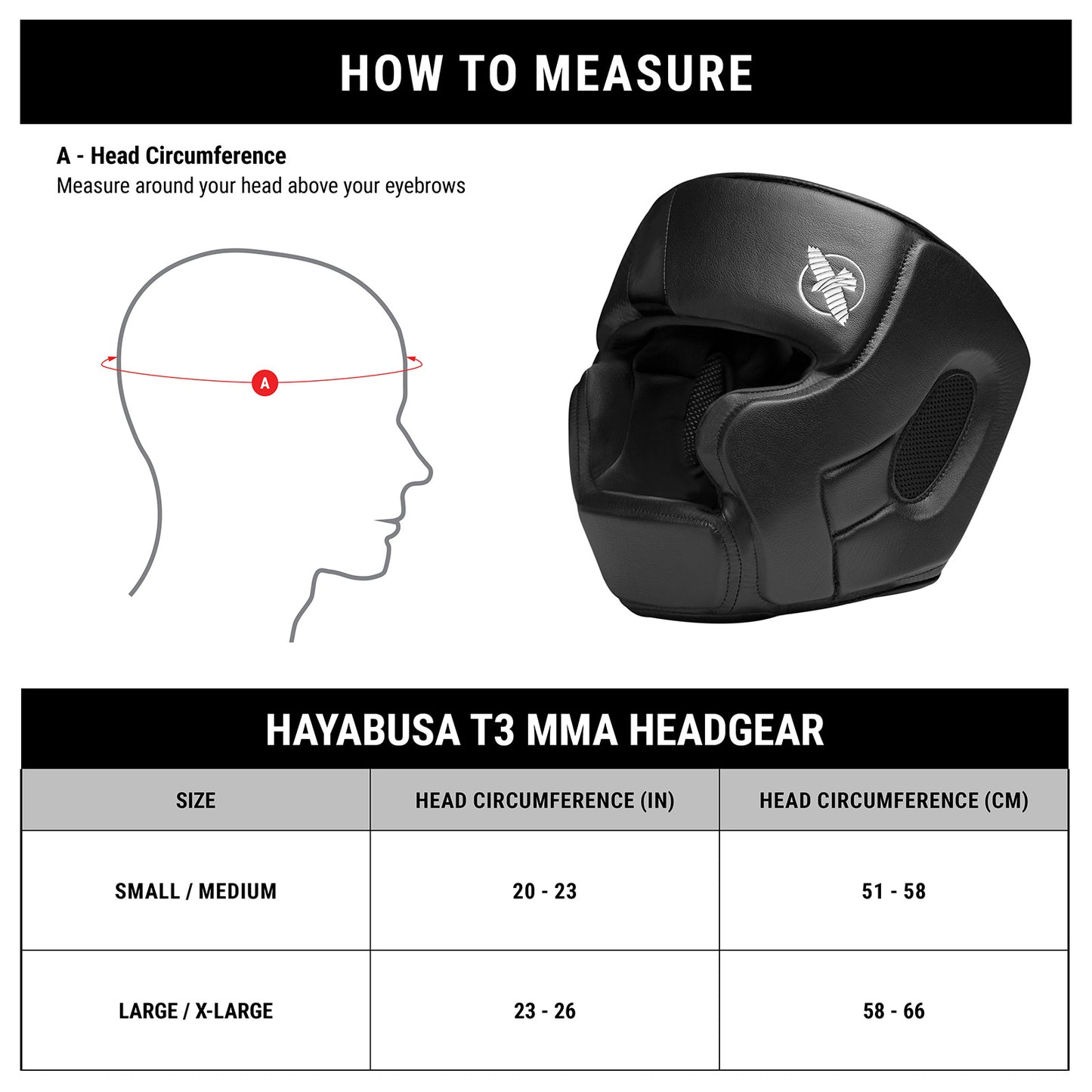 Hayabusa T3 Headgear Black/Black