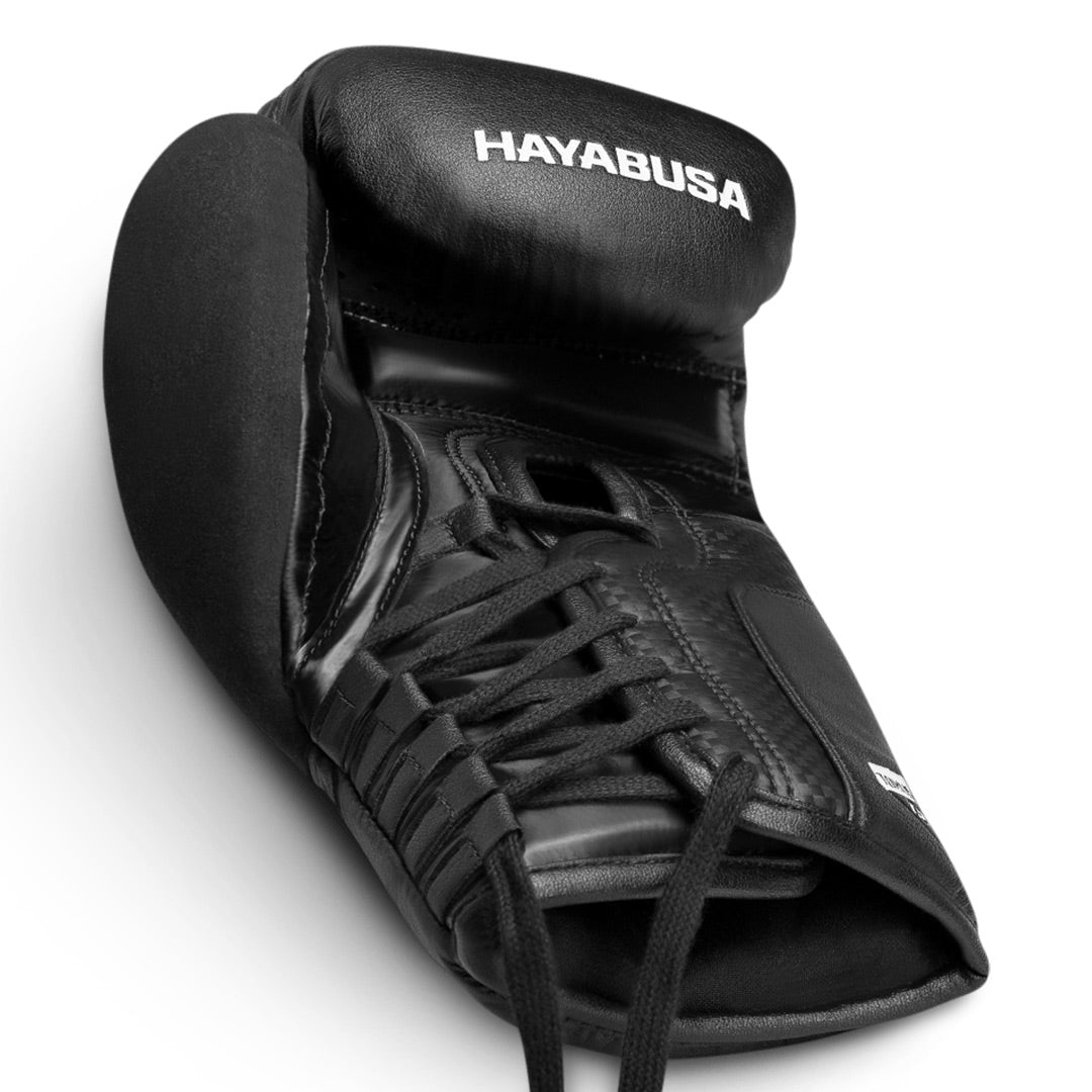 Hayabusa T3 Lace Up Boxing Gloves Black - The Fight Club