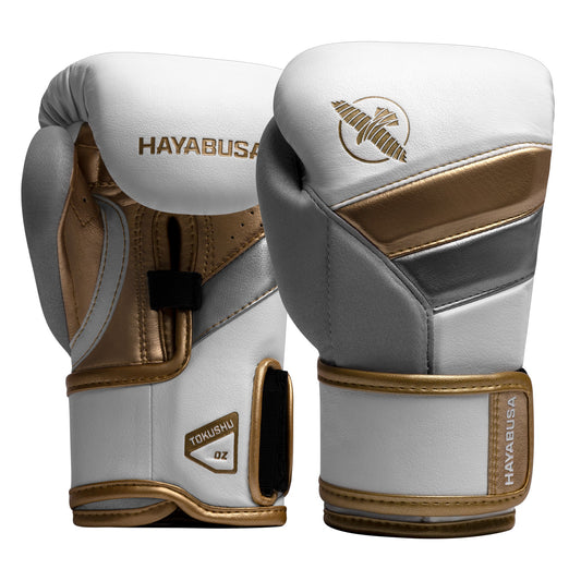 Hayabusa T3 Youth Boxing Gloves White/Gold - The Fight Club