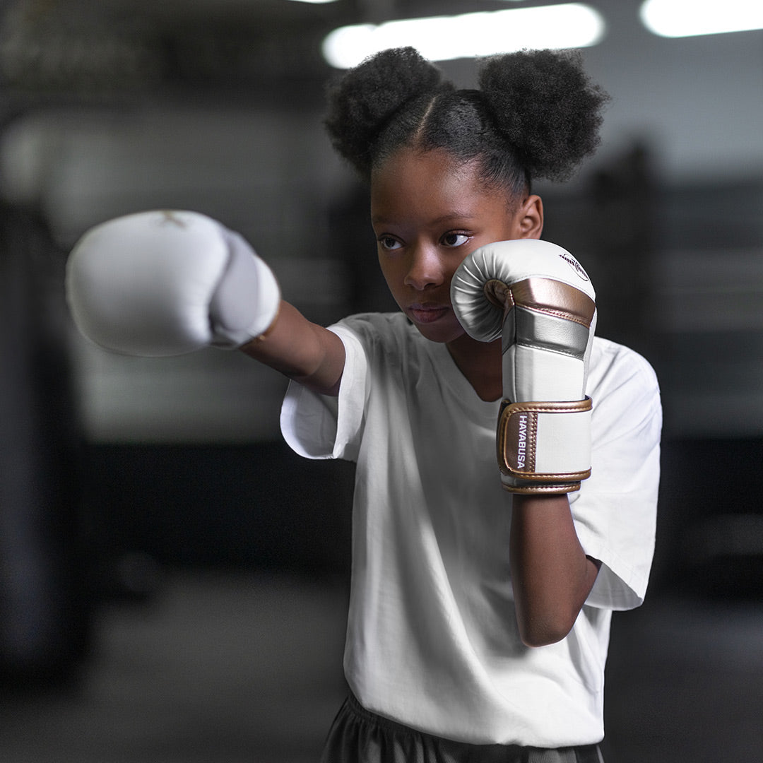 Hayabusa T3 Youth Boxing Gloves White/Gold - The Fight Club