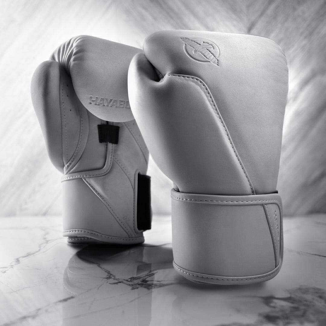 Hayabusa T360 Leather Boxing Gloves White - The Fight Club