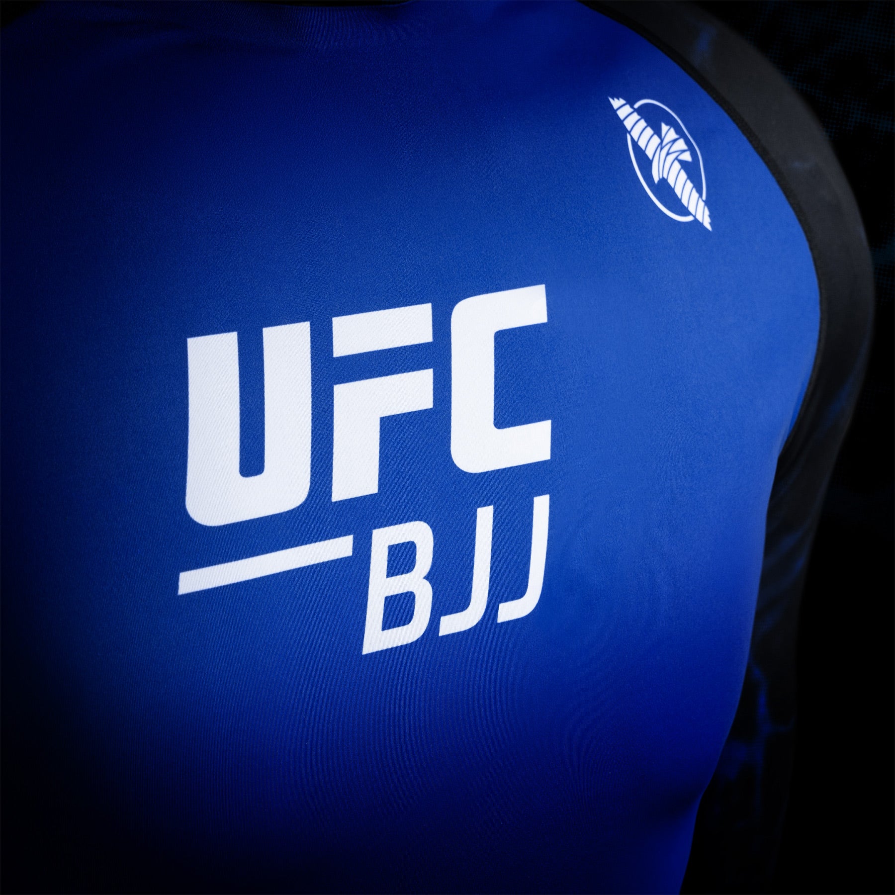 Hayabusa UFC BJJ Long Sleeve Rash Guard Black/Blue - The Fight Club