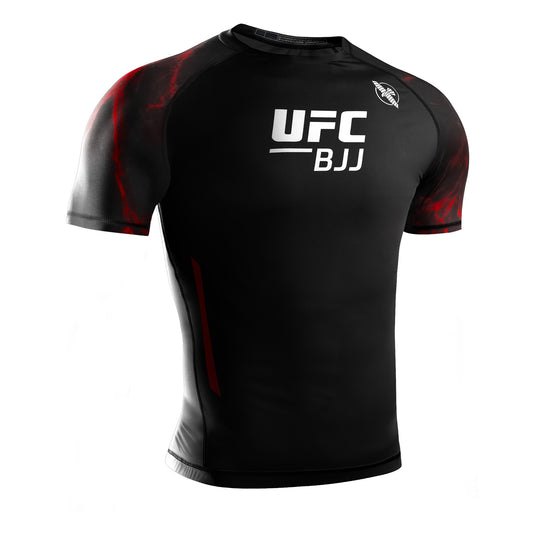 Hayabusa UFC BJJ Short Sleeve Rash Guard Red - The Fight Club