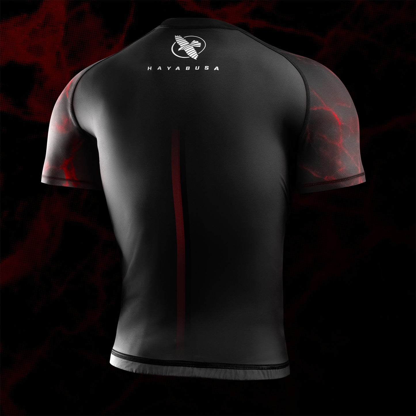 Hayabusa UFC BJJ Short Sleeve Rash Guard Red - The Fight Club