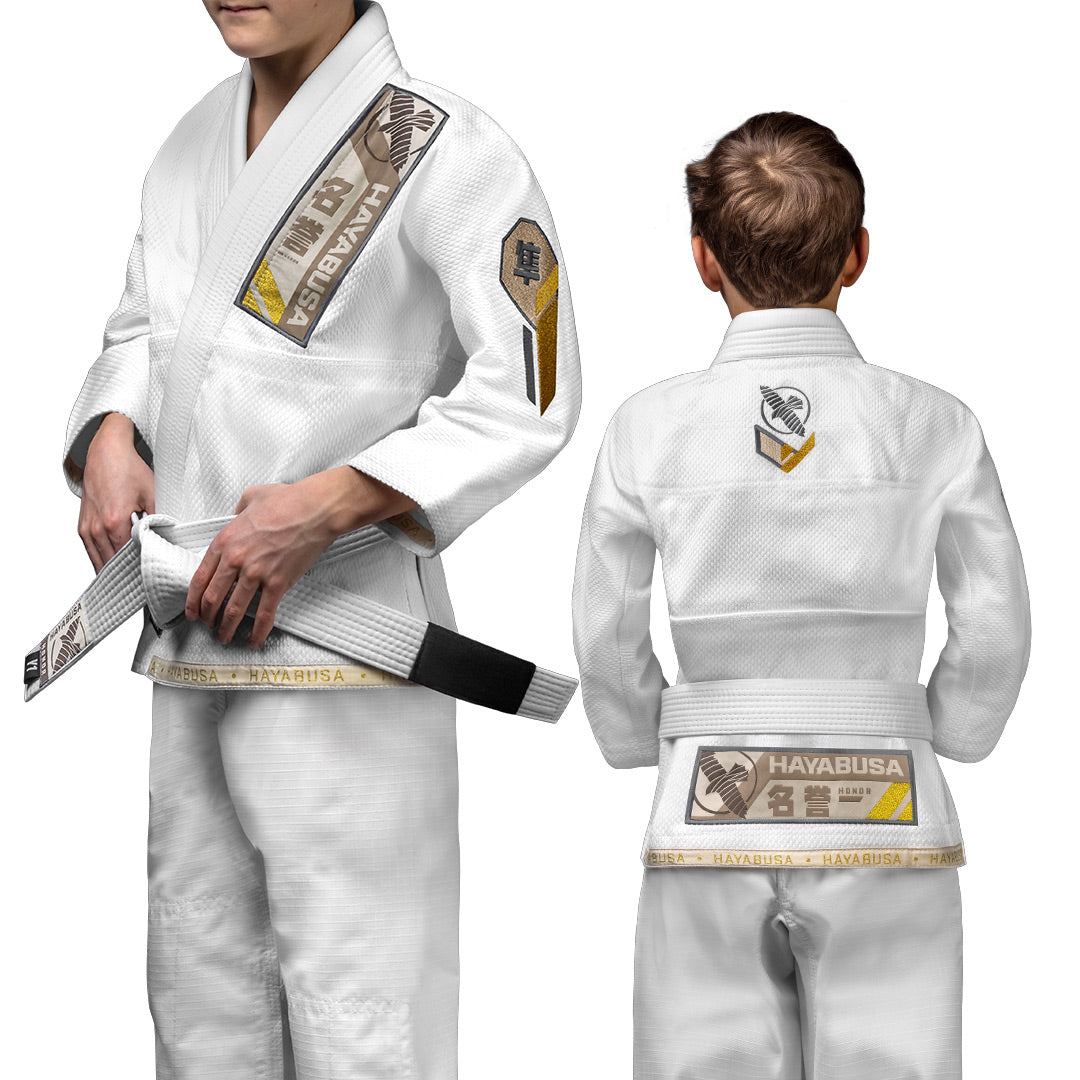 Hayabusa Youth Ascend Lightweight Jiu Jitsu Gi White - The Fight Club