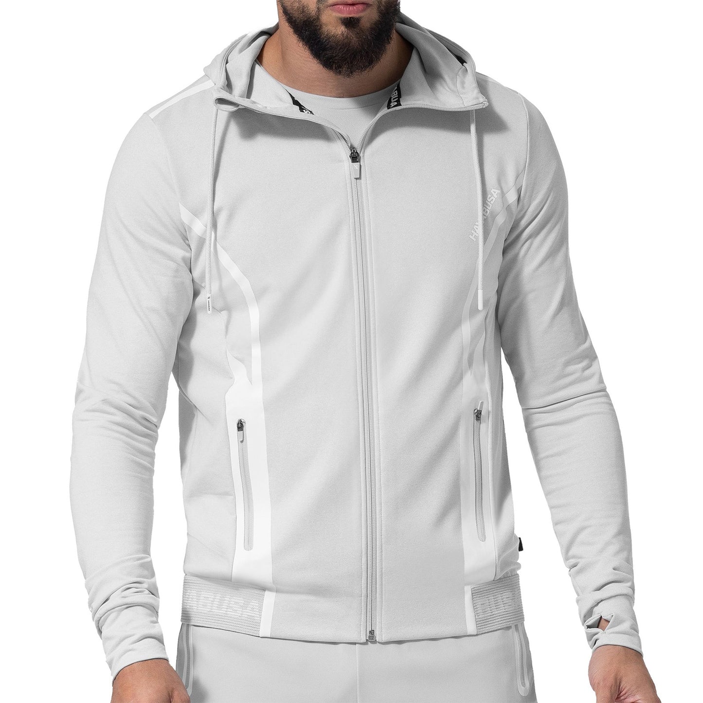 Hayabusa Men's Zip-Up Performance Hoodie Light Heather Grey - The Fight Club
