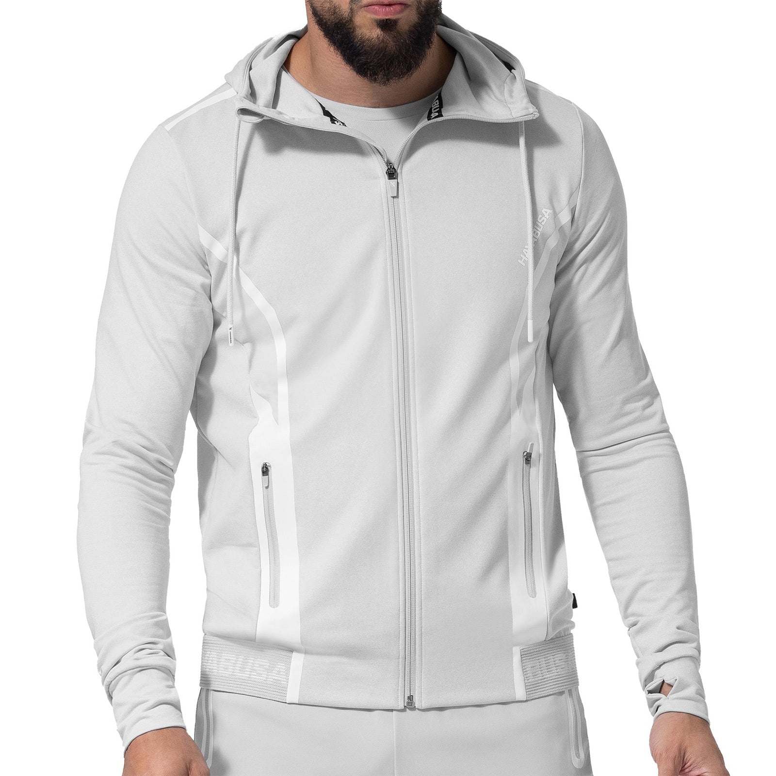Hayabusa Men's Zip-Up Performance Hoodie Light Heather Grey - The Fight Club
