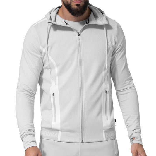 Hayabusa Men's Zip-Up Performance Hoodie Light Heather Grey - The Fight Club