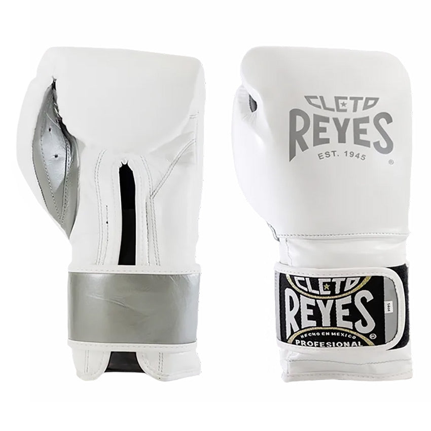 Cleto Reyes Silver Storm Boxing Gloves White/Silver - The Fight Club