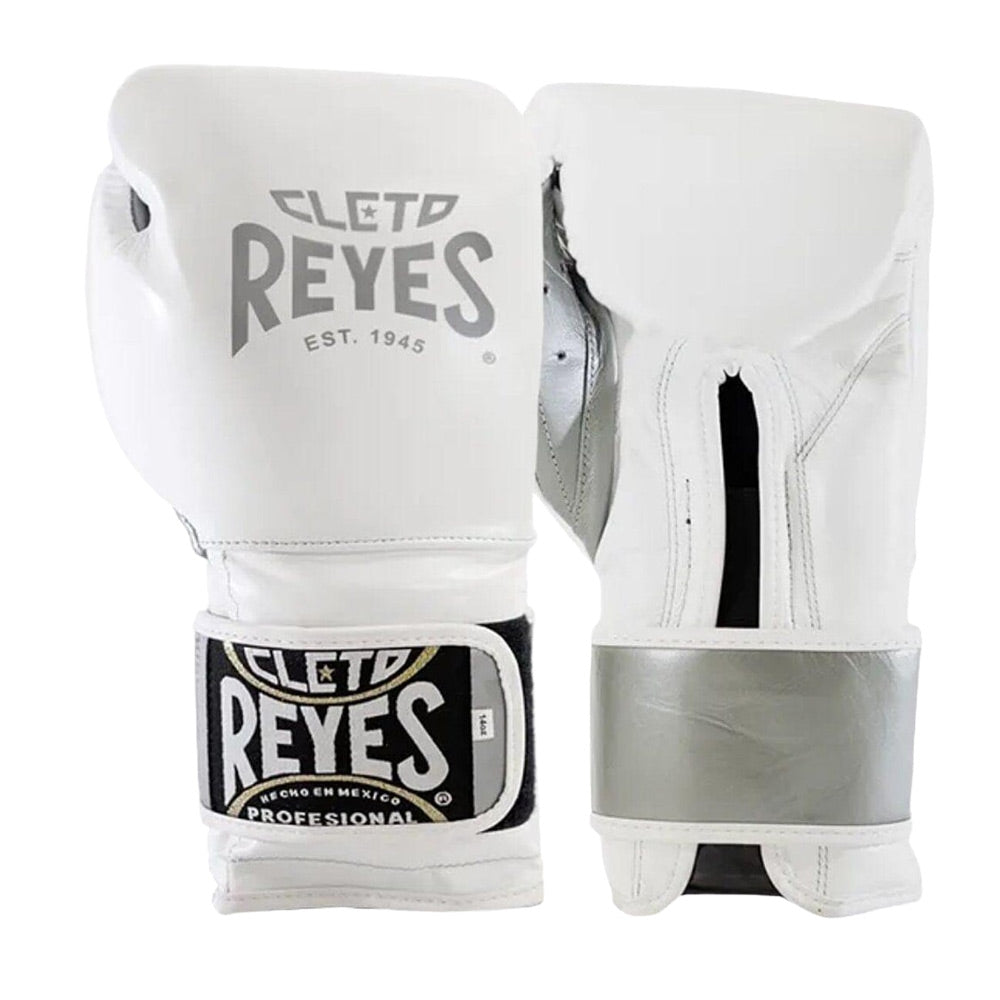 Cleto Reyes Silver Storm Boxing Gloves White/Silver - The Fight Club