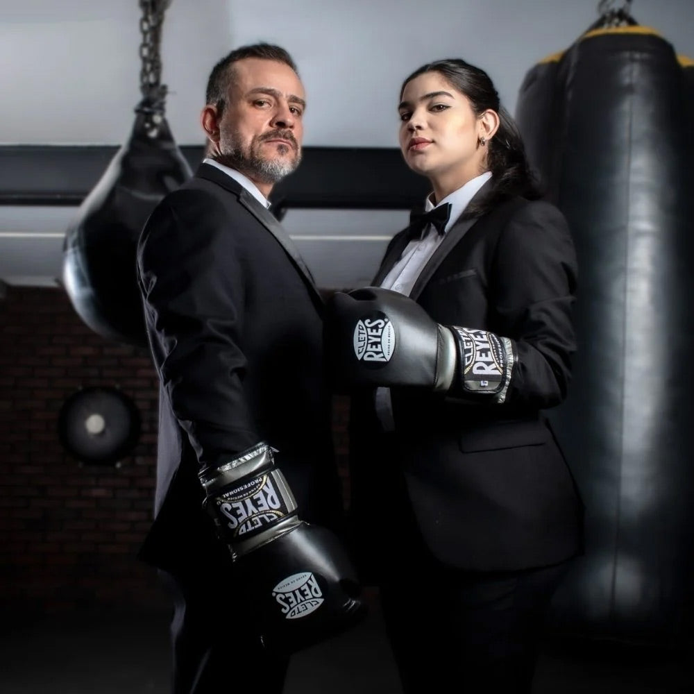 Cleto Reyes Tuxedo Boxing Gloves Black/Silver - The Fight Club