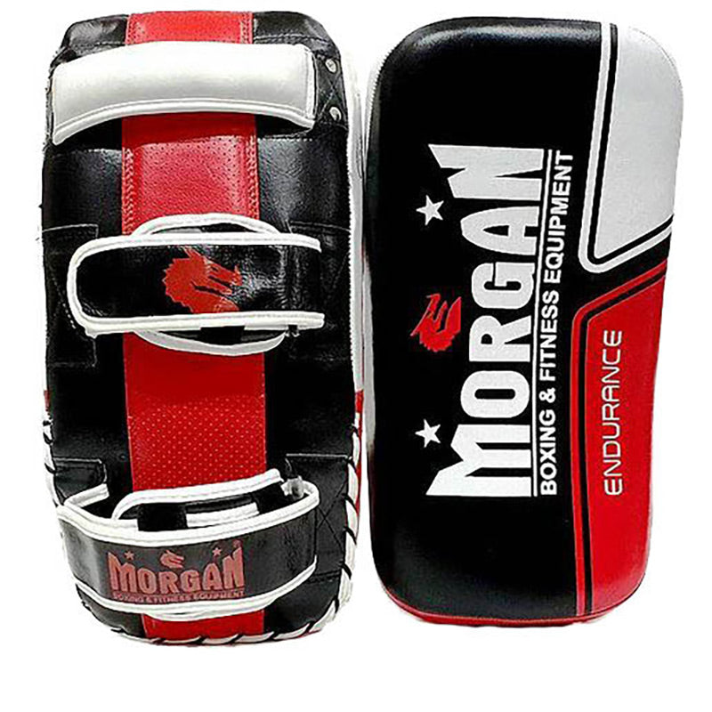 Morgan Endurance Gel Leather Curved Thai Pads (Pair) - The Fight Club