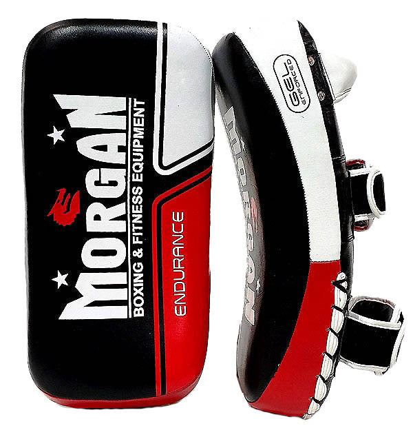 Morgan Endurance Gel Leather Curved Thai Pads (Pair) - The Fight Club