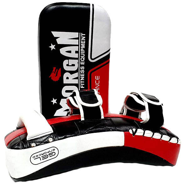 Morgan Endurance Gel Leather Curved Thai Pads (Pair) - The Fight Club