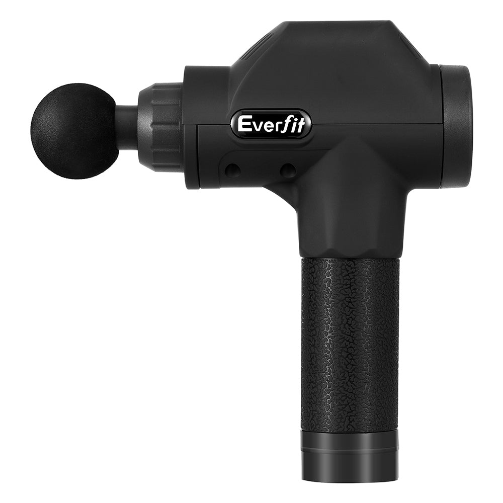 Everfit Massage Gun 30 Speed 8 Heads Chargeable Black - The Fight Club