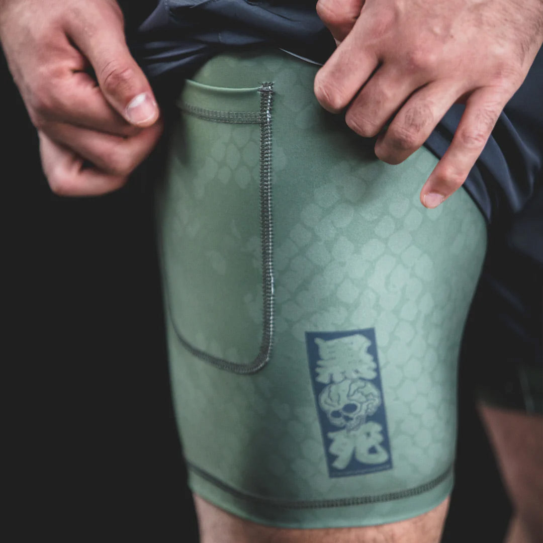 Budo ONI x VIPER 2-in-1 Fight Shorts Charcoal - The Fight Club