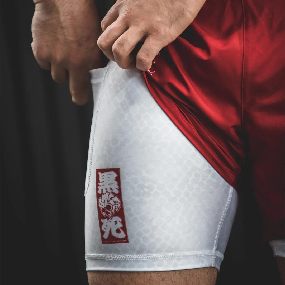 Budo ONI x VIPER 2-in-1 Fight Shorts Red - The Fight Club