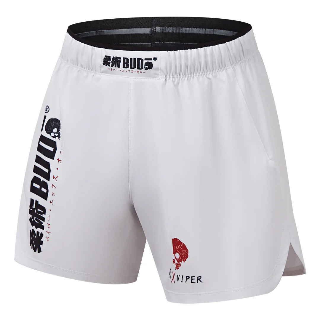 Budo ONI x VIPER 5" Fight Shorts White - The Fight Club