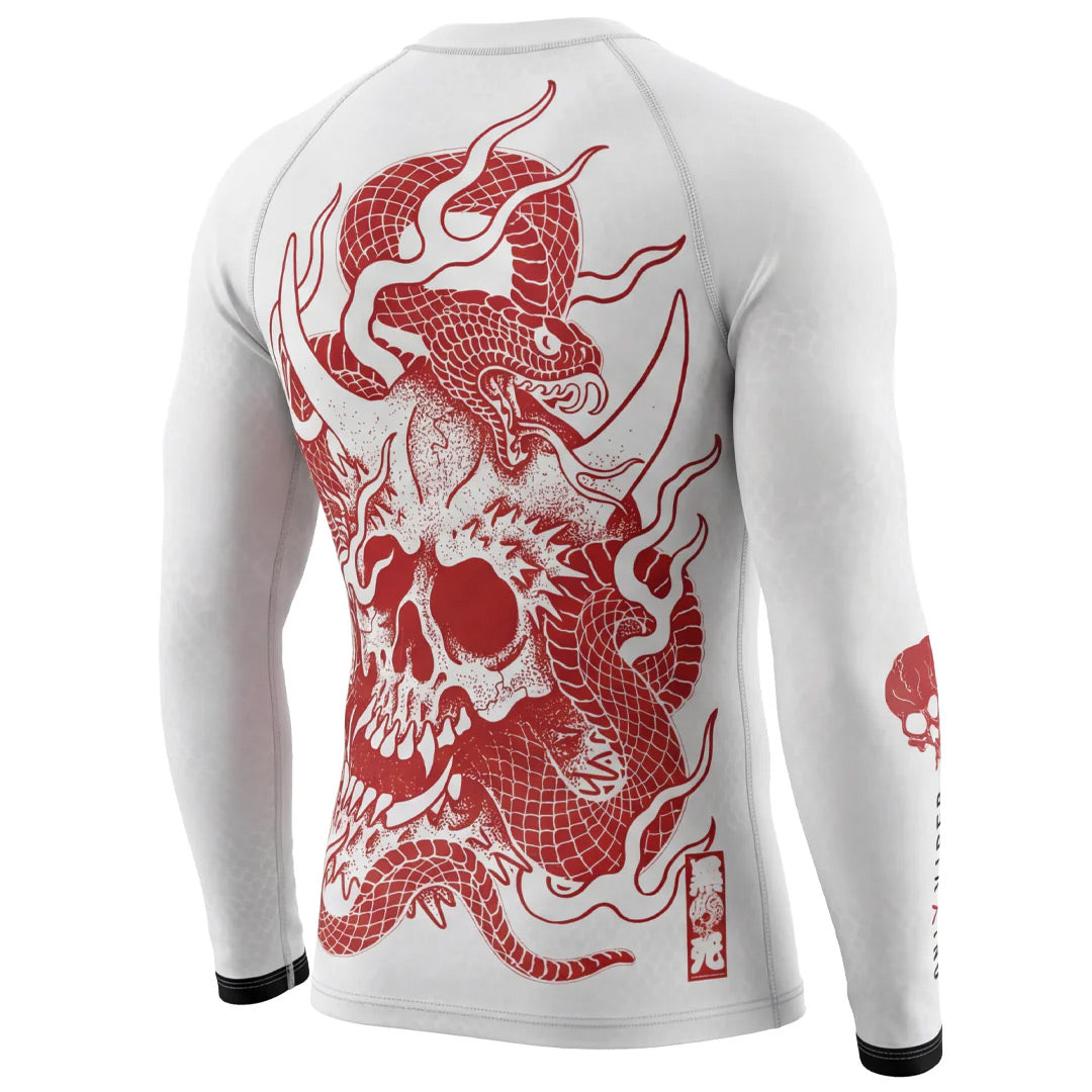 Budo ONI x VIPER White Long Sleeve Rash Guard
