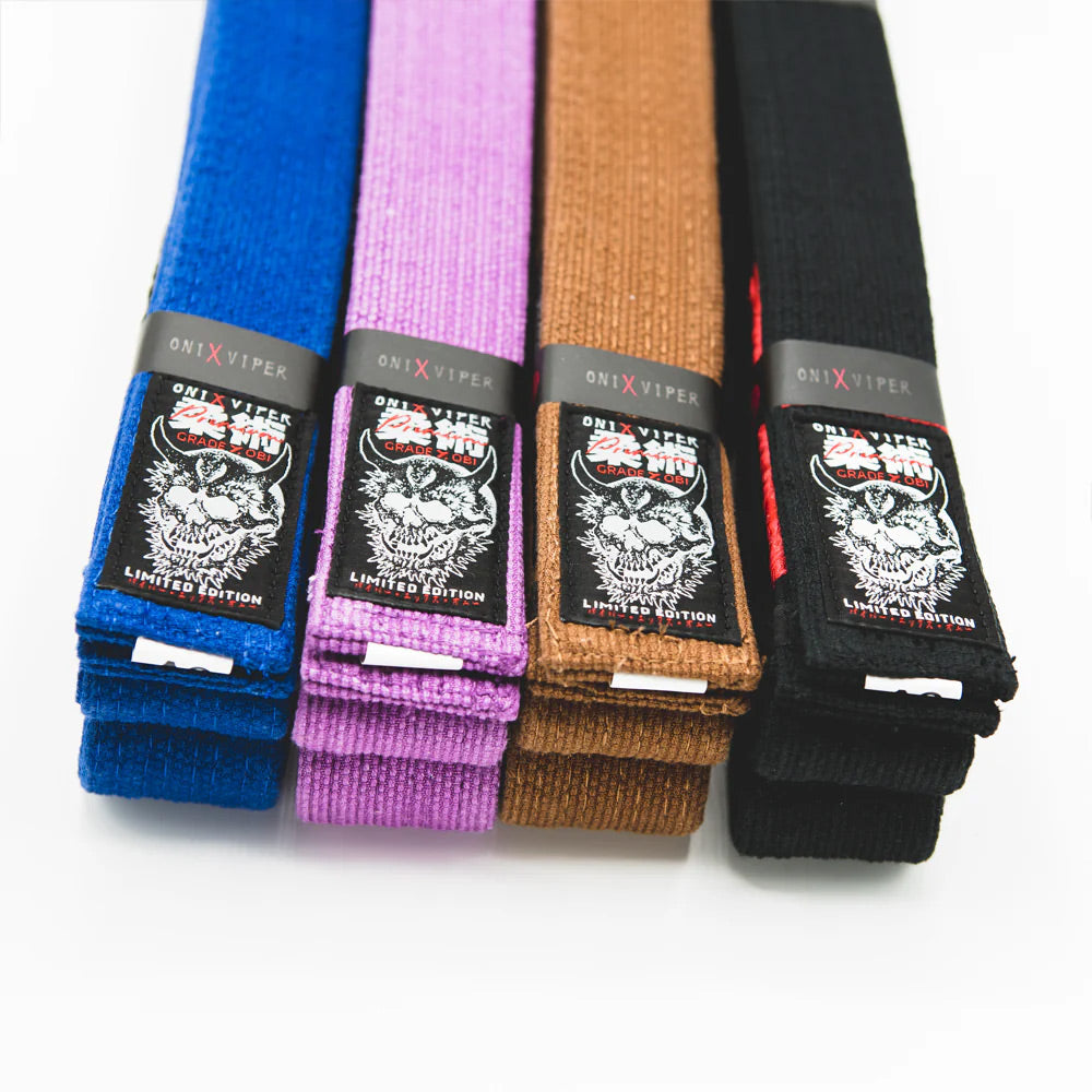 Budo Premium ONI x VIPER Jiu Jitsu Belt Black - The Fight Club