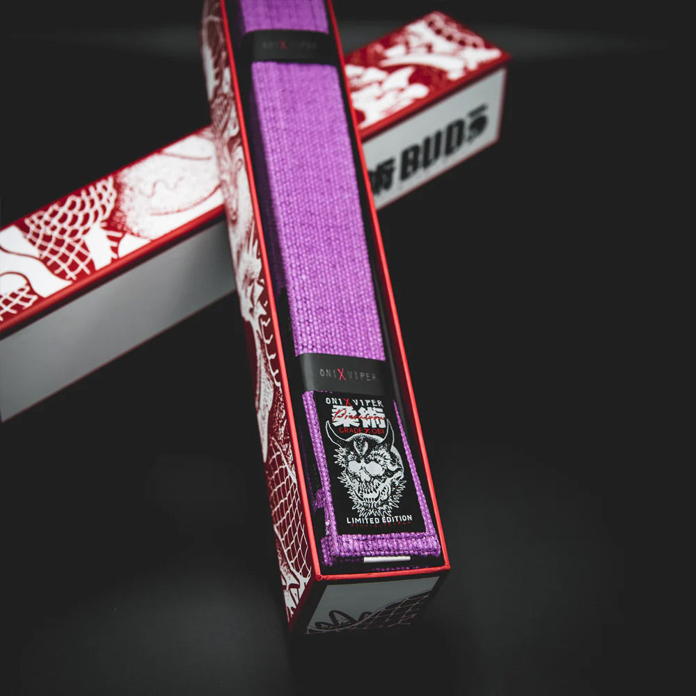 Budo Premium ONI x VIPER Jiu Jitsu Belt Purple - The Fight Club