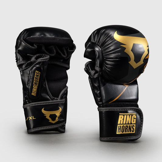 Venum Ringhorns Charger MMA Sparring Gloves Black/Gold - The Fight Club