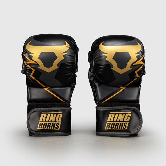 Venum Ringhorns Charger MMA Sparring Gloves Black/Gold - The Fight Club