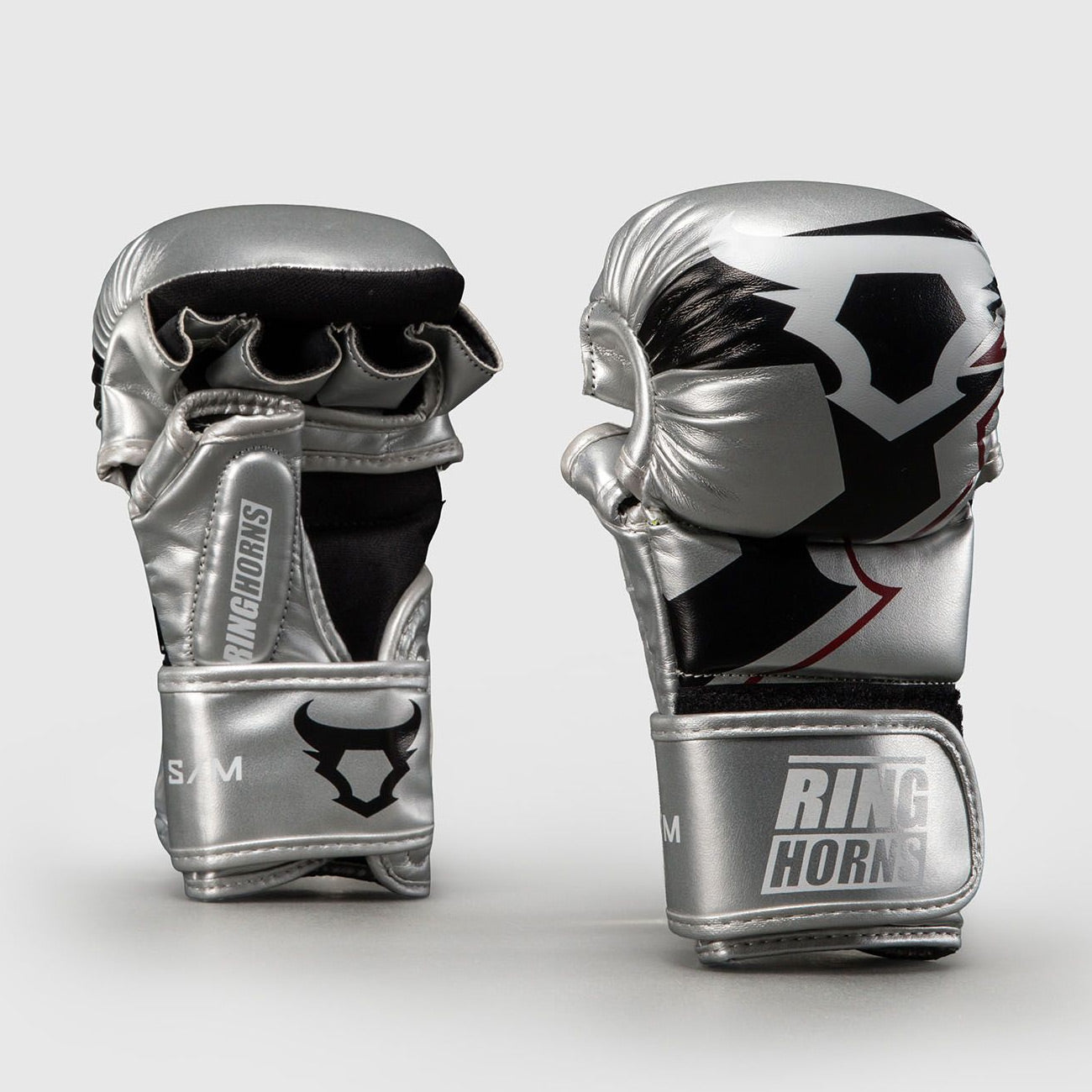 Venum Ringhorns Charger MMA Sparring Gloves Silver/Black - The Fight Club