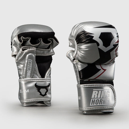 Venum Ringhorns Charger MMA Sparring Gloves Silver/Black - The Fight Club