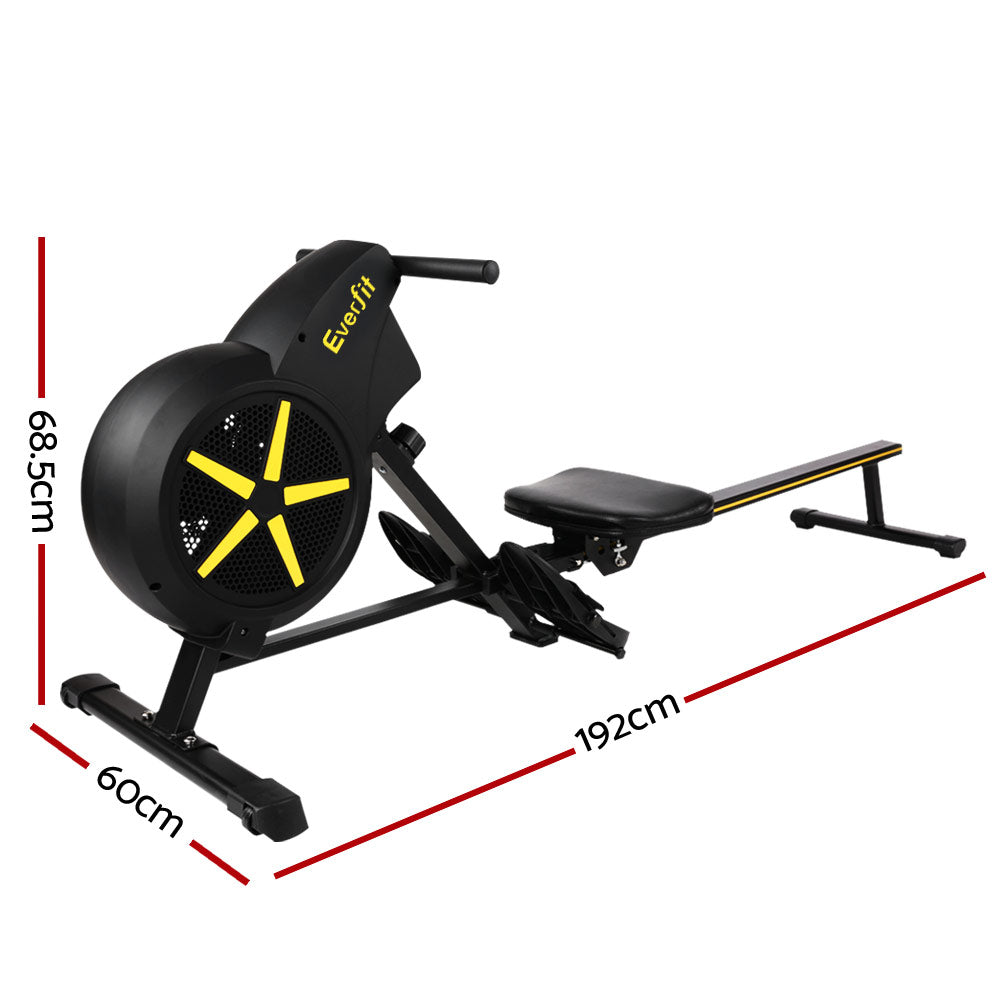 Everfit Rowing Machine Air Rower Exercise Fitness Gym Home Cardio - The Fight Club