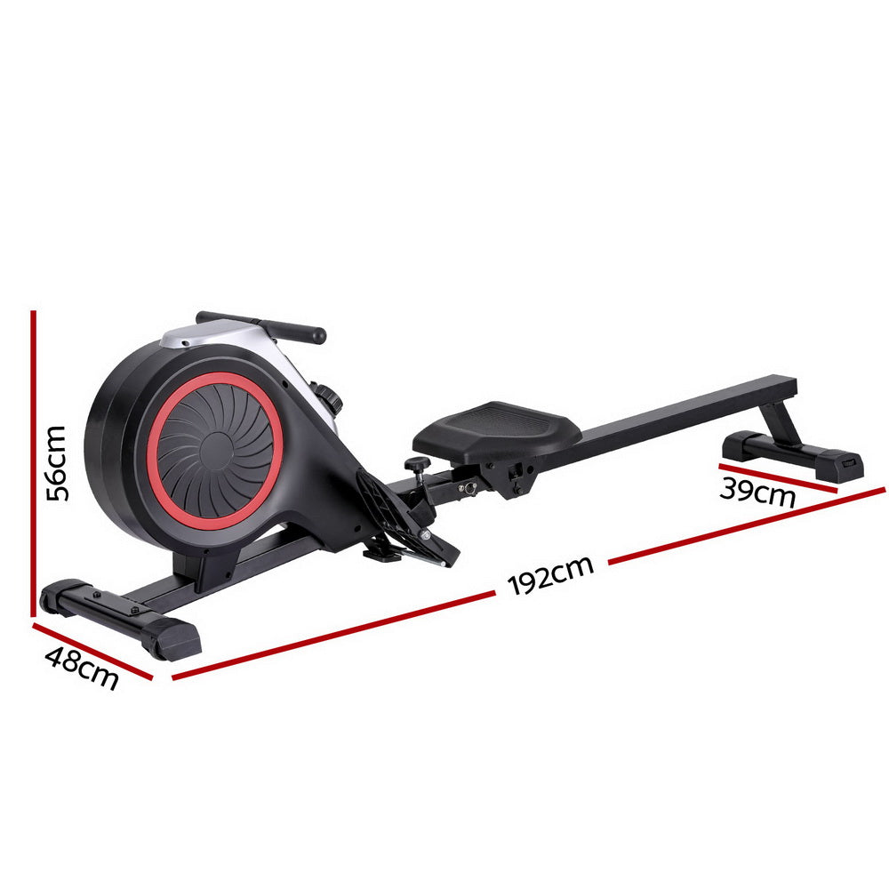 Everfit Rowing Machine 16 Levels Foldable Magnetic Rower Gym Cardio Workout - The Fight Club