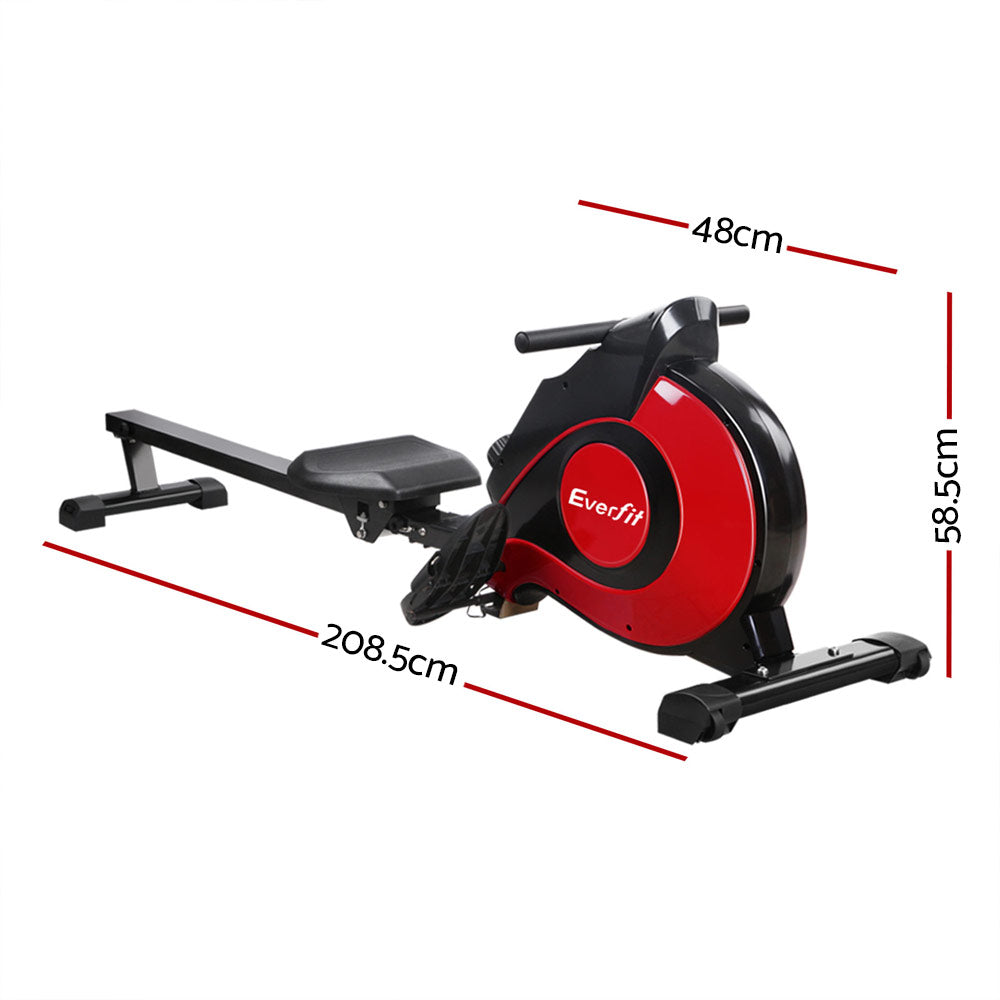 Everfit Rowing Machine Rower Magnetic Resistance Exercise Gym Home Cardio Red - The Fight Club