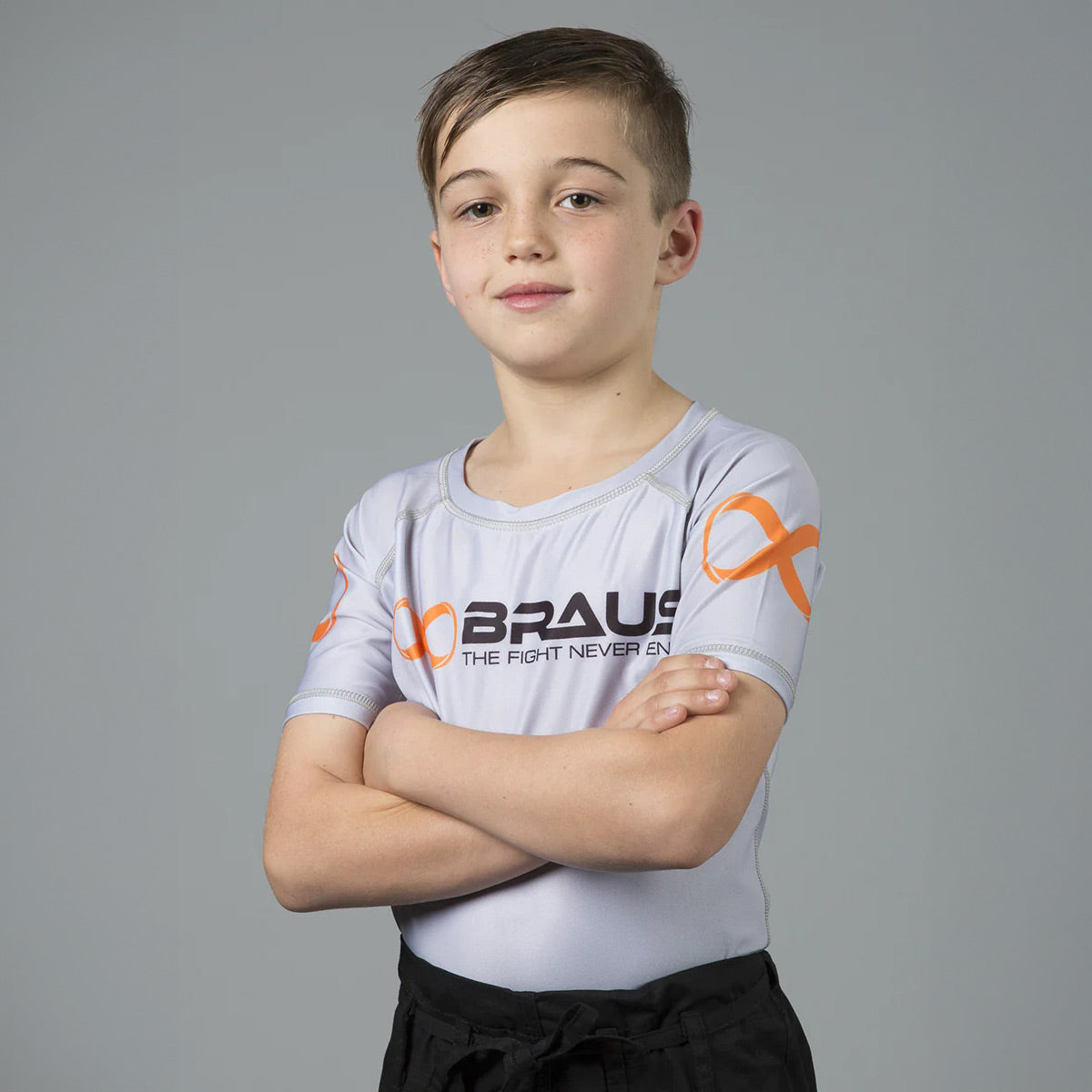 Braus Competition Kids Ranked Rash Guard Grey - The Fight Club