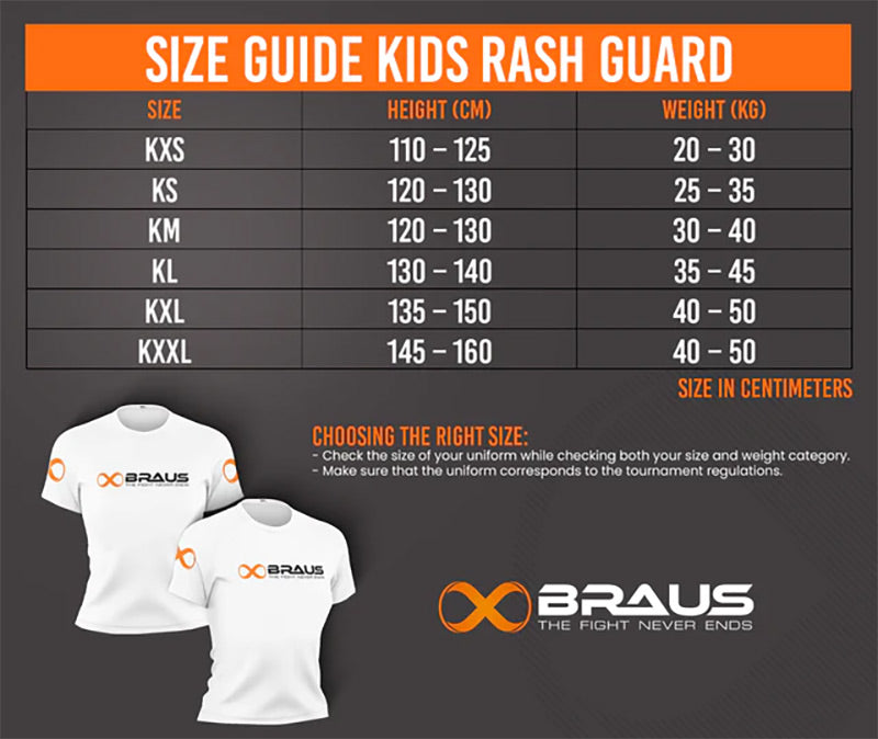 Braus Competition Kids Ranked Rash Guard Grey - The Fight Club