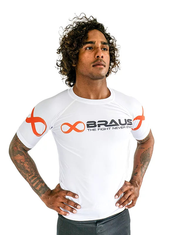 Braus Competition No Gi Rash Guard White - The Fight Club