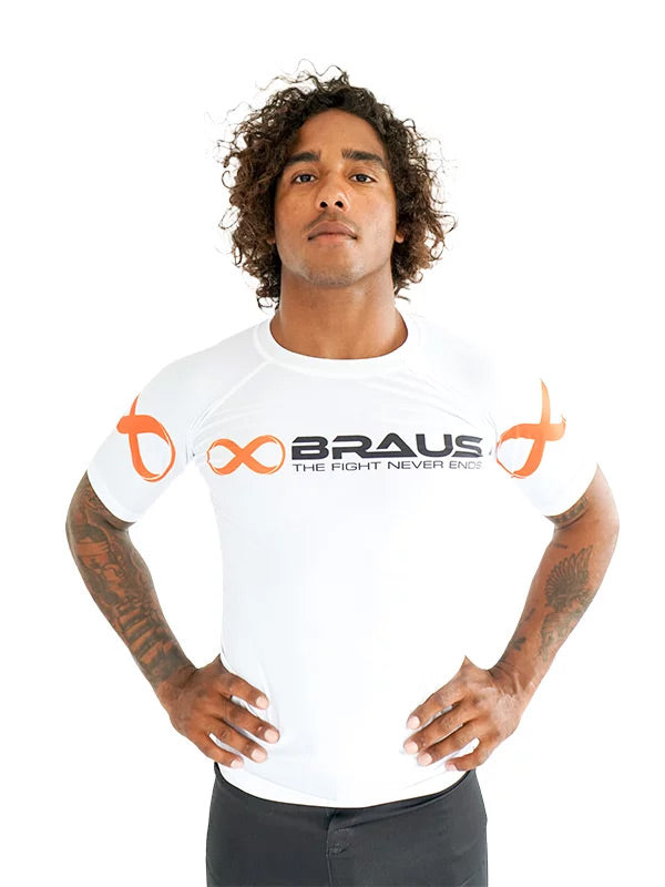 Braus Competition No Gi Rash Guard White - The Fight Club